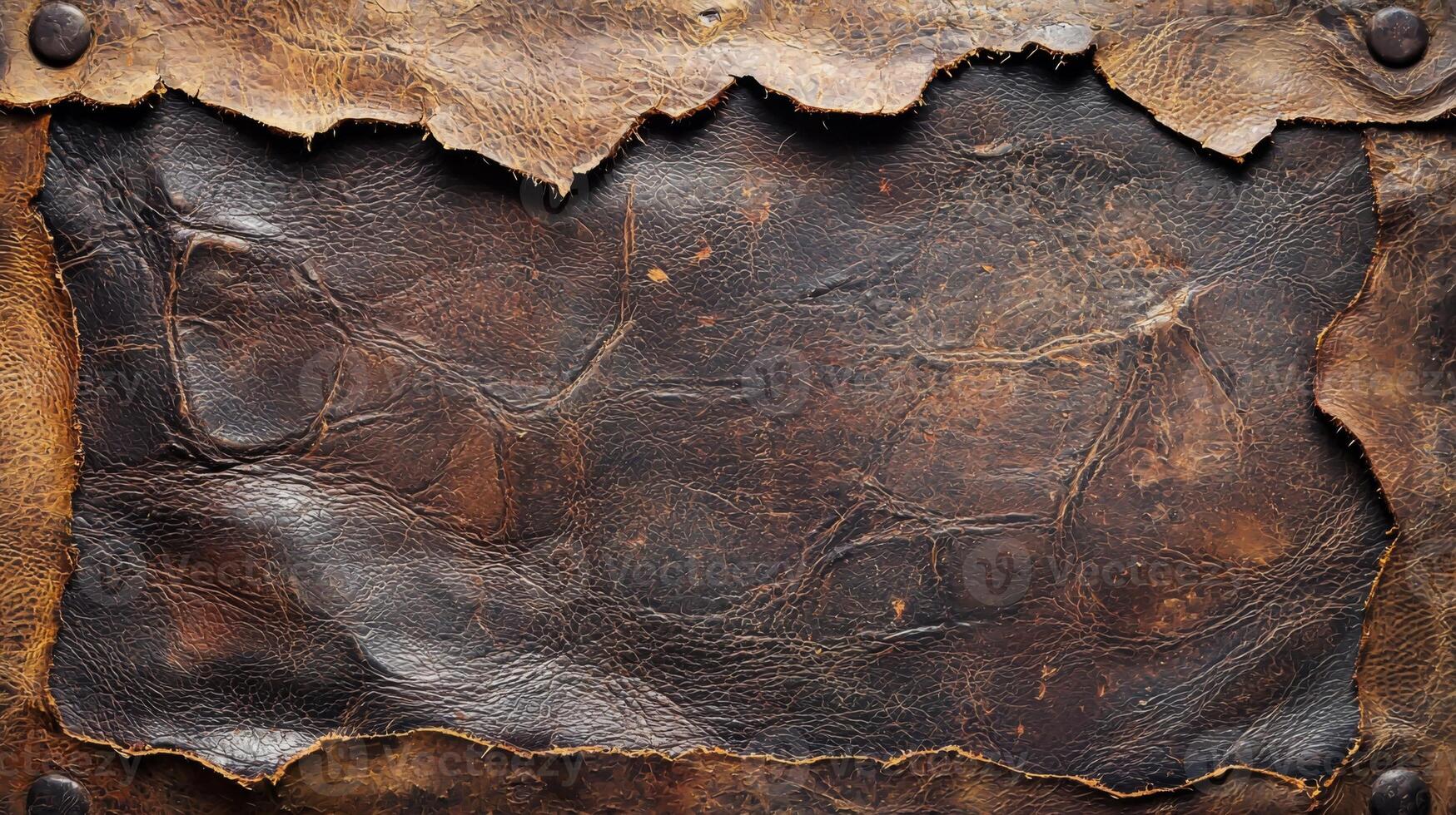 Worn leather surface texture with unique character and age photo