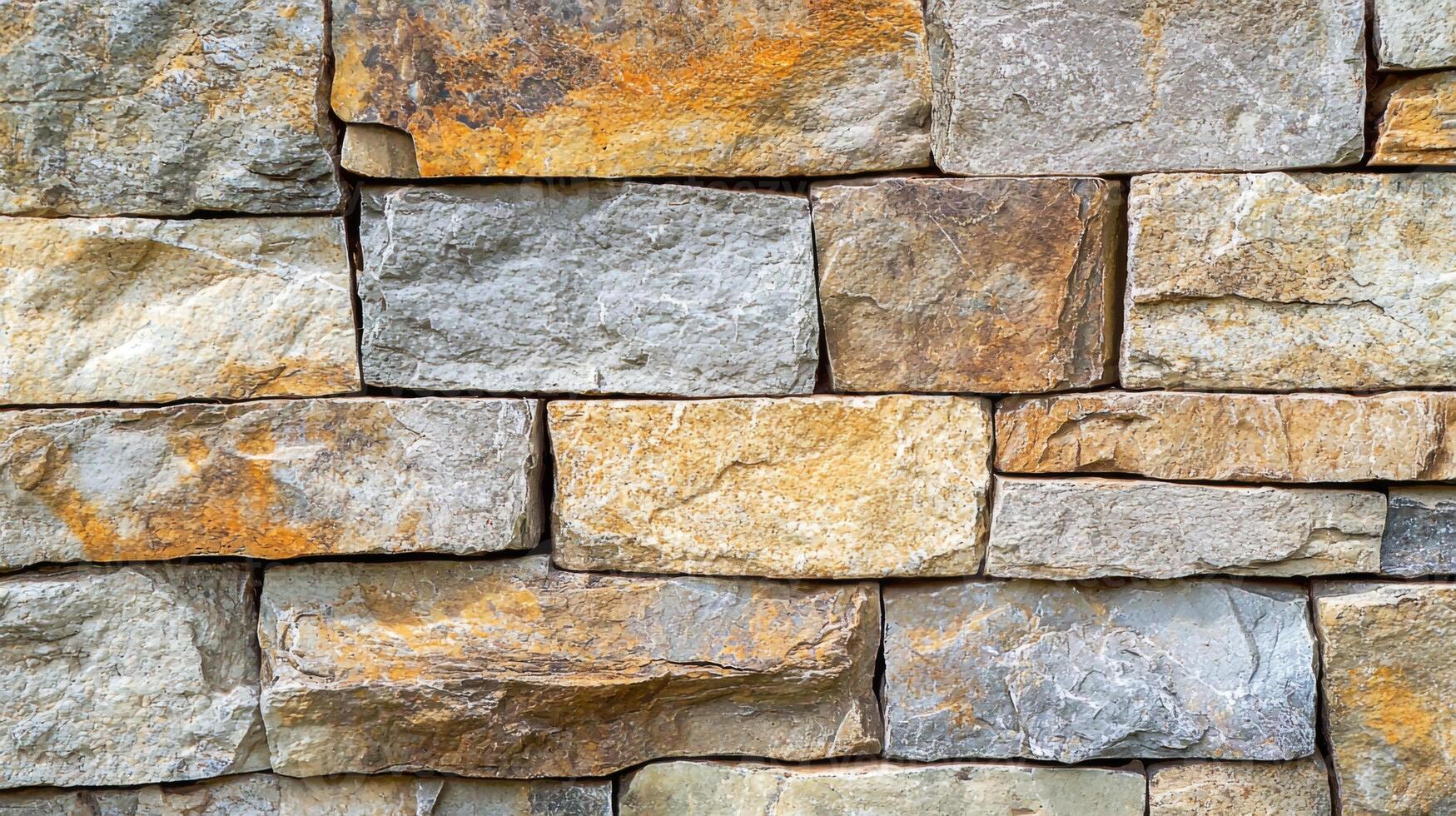 Natural stone wall with a stunning granite texture ideal for architectural and design projects photo