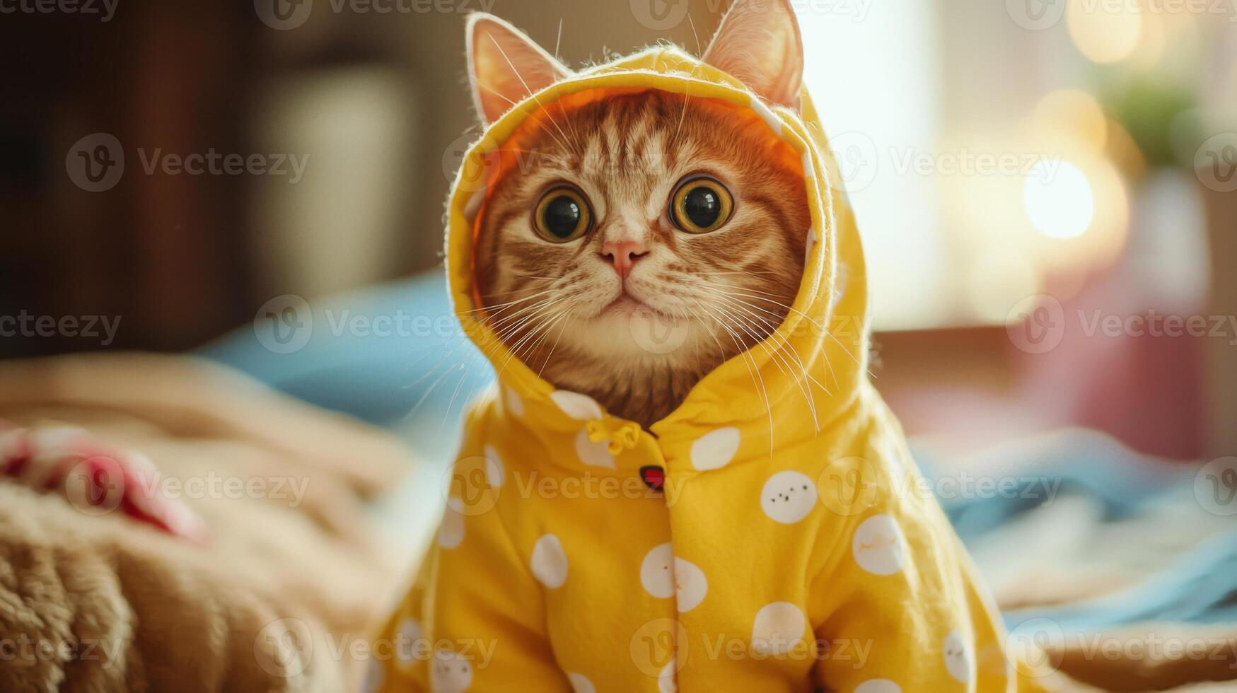 Cat in silly outfit. A cat wearing a funny costume or hat photo