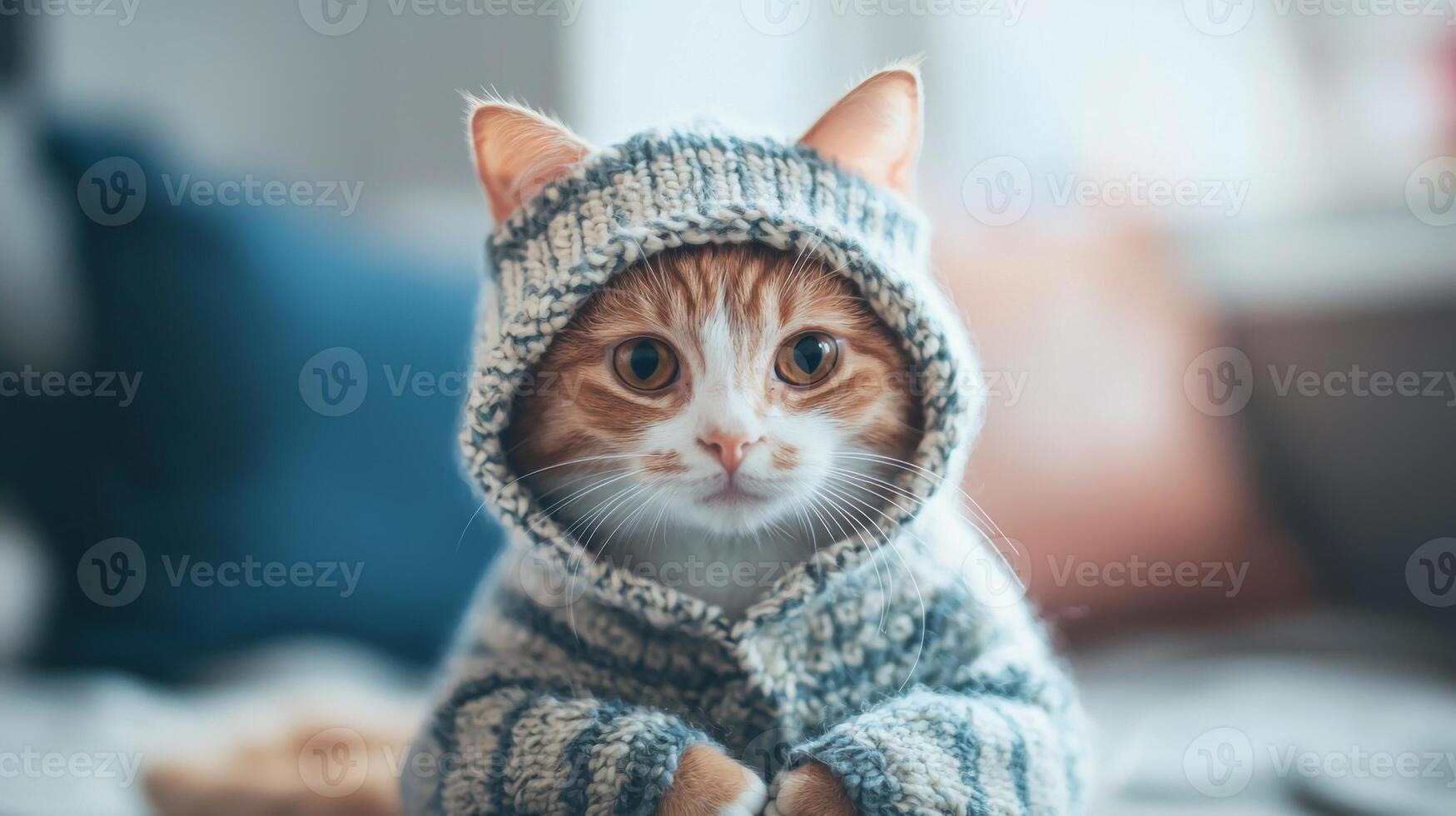 Cat in silly outfit. A cat wearing a funny costume or hat photo