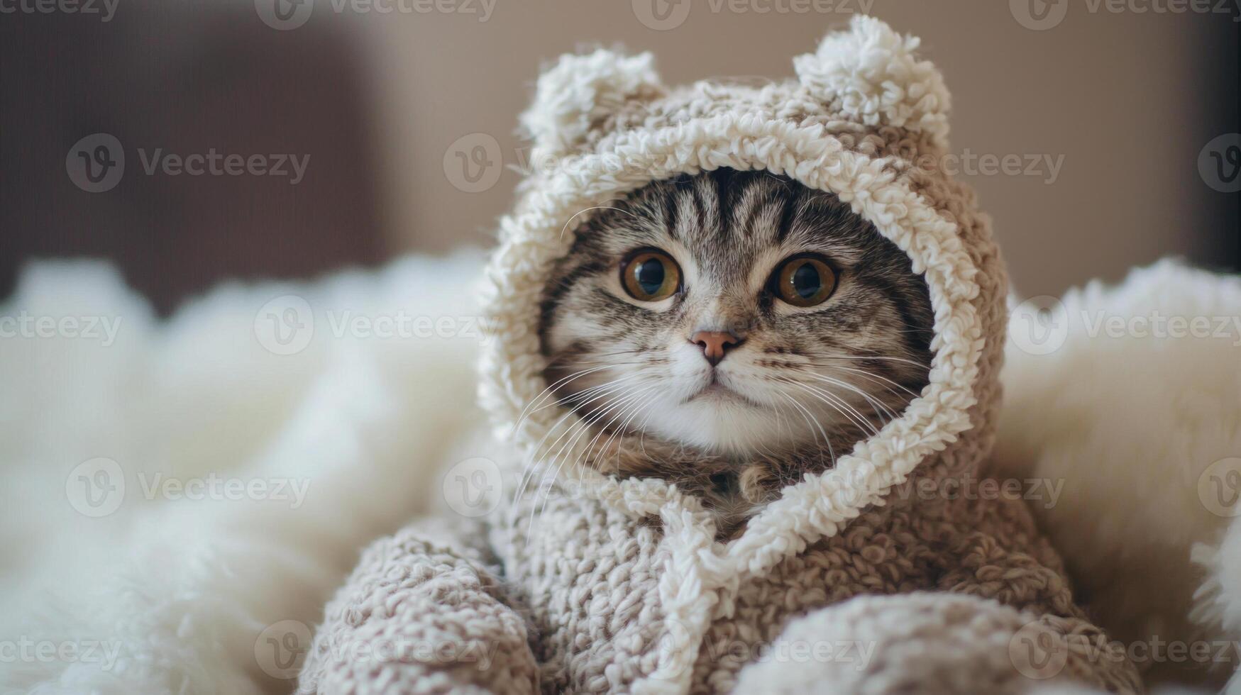 Cat in silly outfit. A cat wearing a funny costume or hat photo