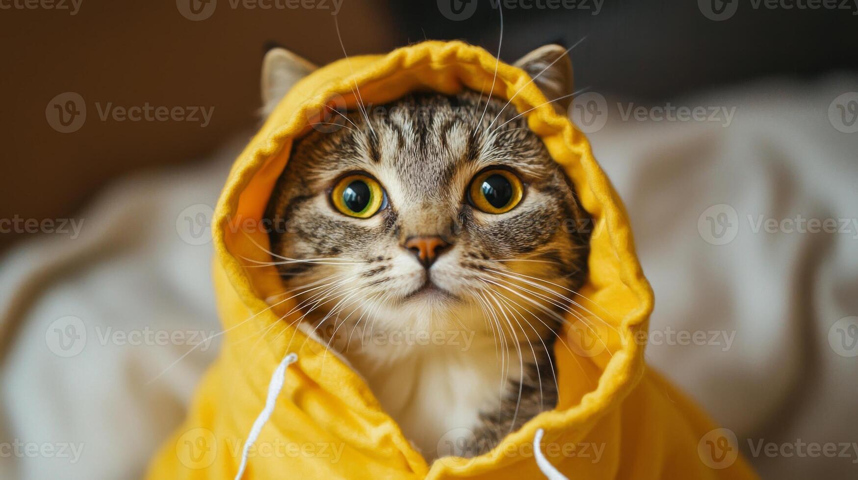 Cat in silly outfit. A cat wearing a funny costume or hat photo