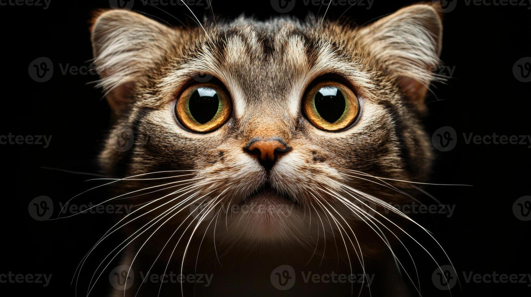 Funny cat expression caught on camera. A beautiful portrait of a cat photo
