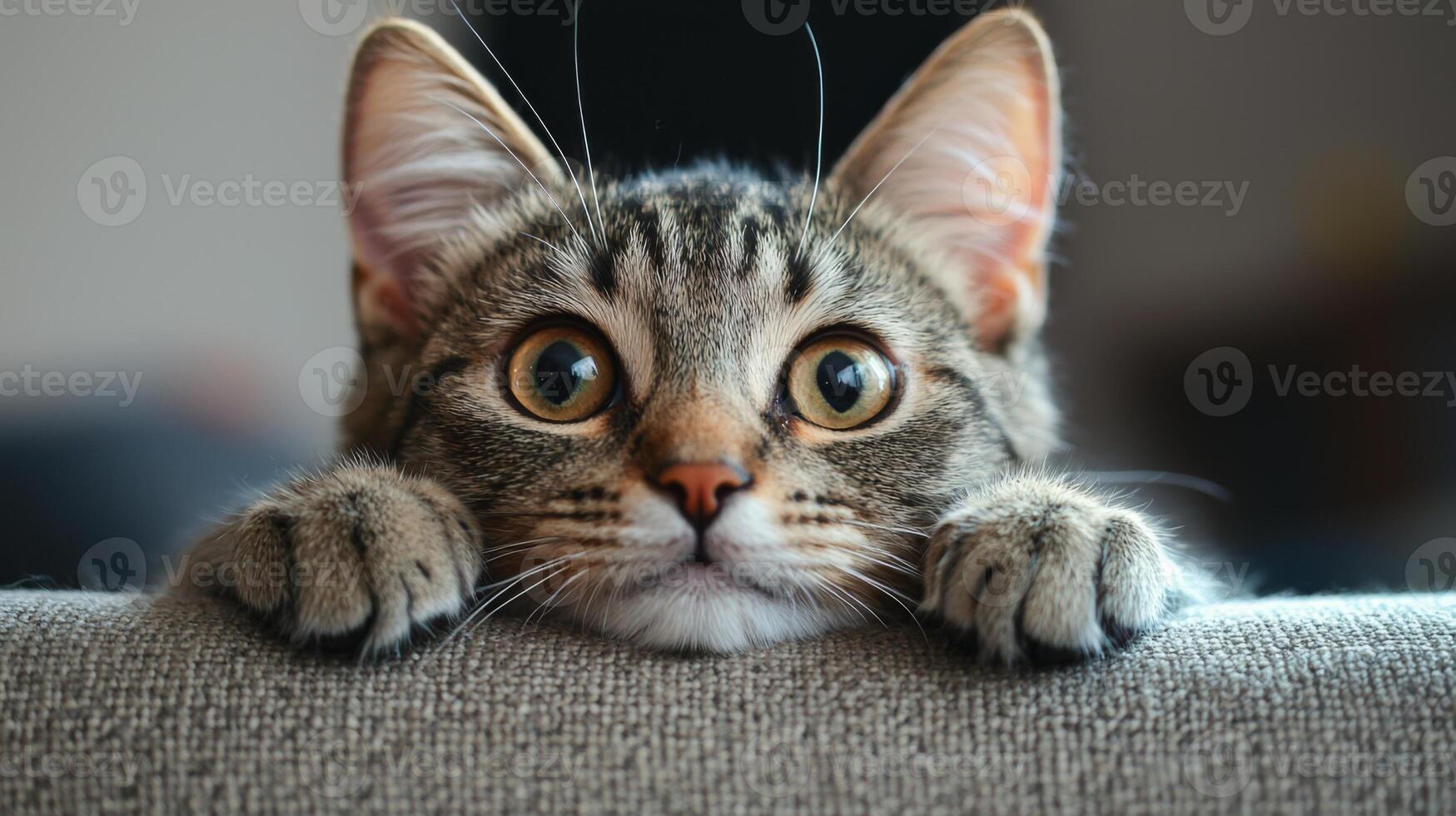 Funny cat expression caught on camera. A beautiful portrait of a cat photo