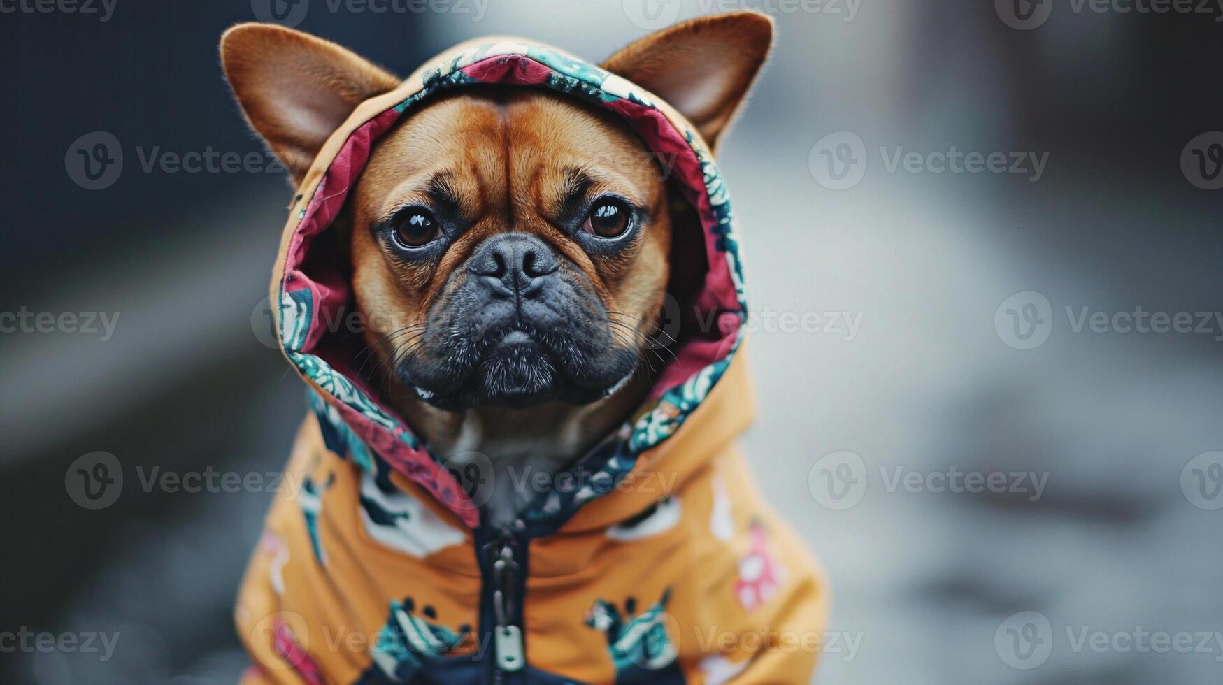 Dog in silly outfit. A dog wearing a funny costume or hat photo