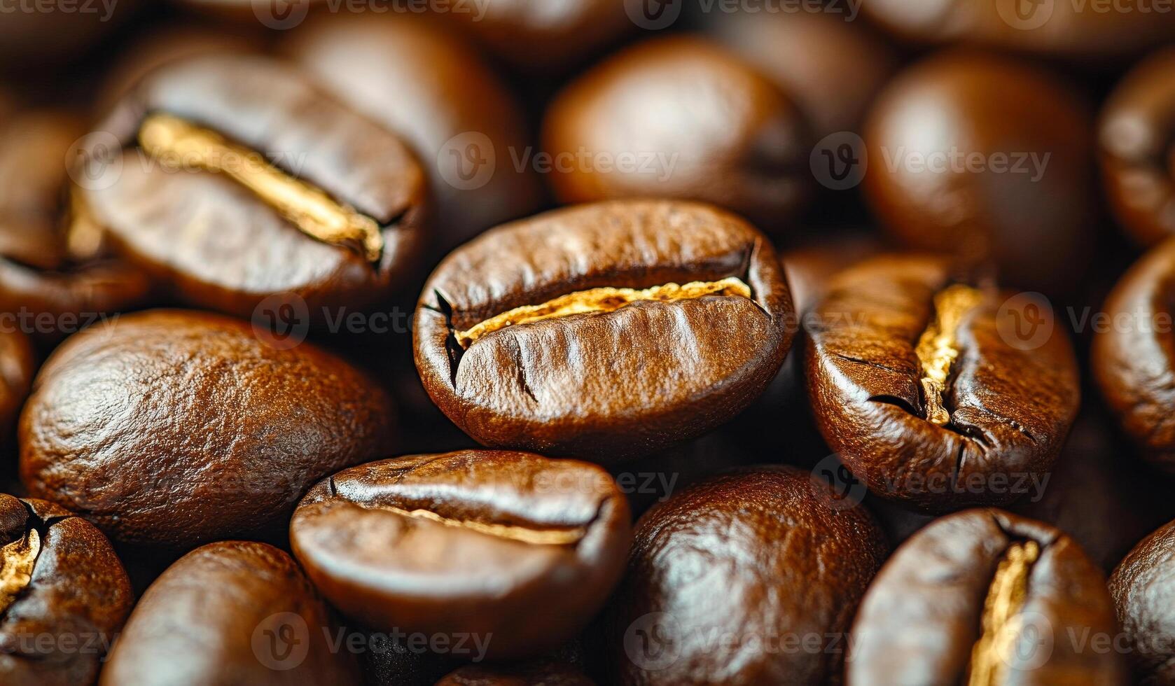 A close up of coffee beans with the beans being brown in color. The beans are spread out and appear to be in a pile photo