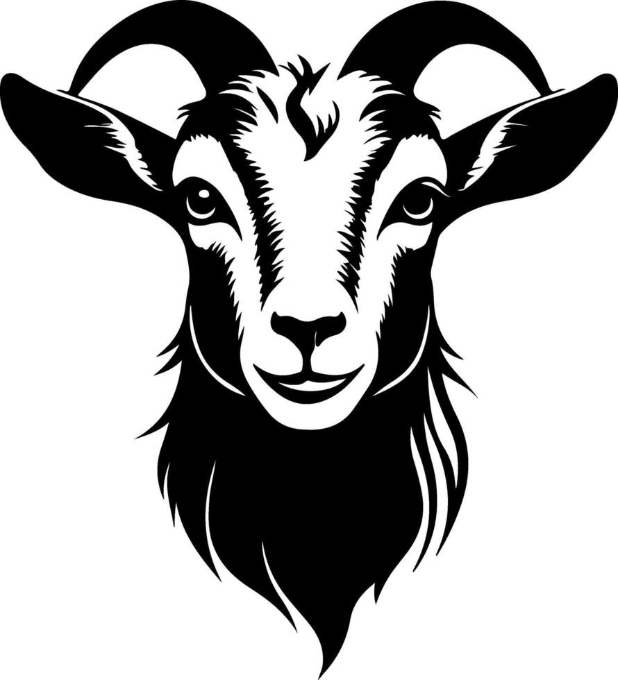 Goat head silhouette on white background vector