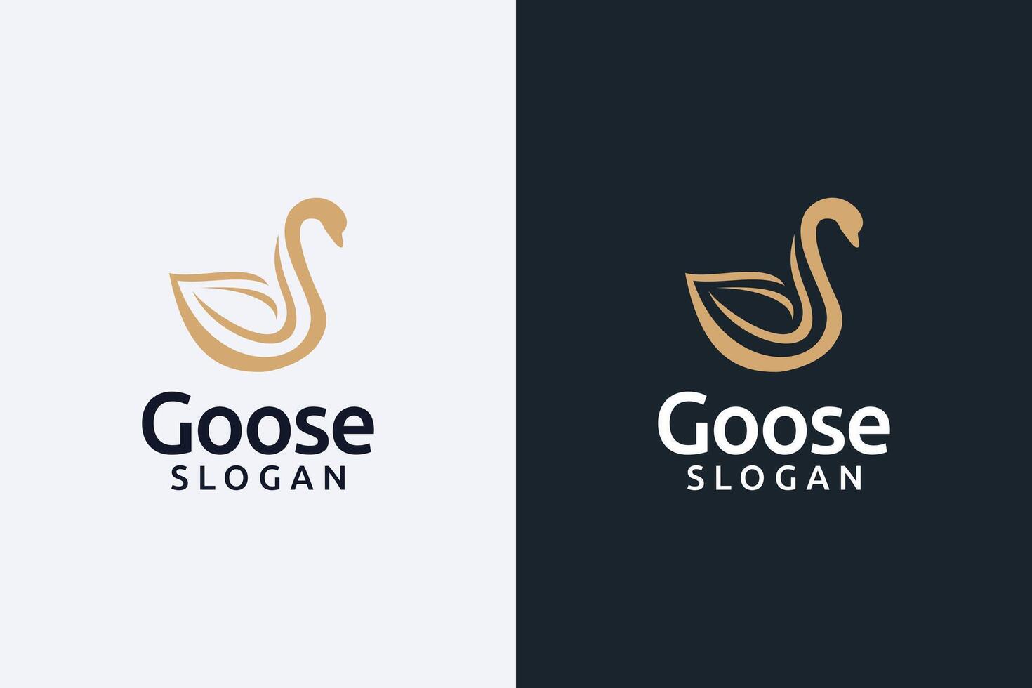 Swan goose gold logo symbol design vector