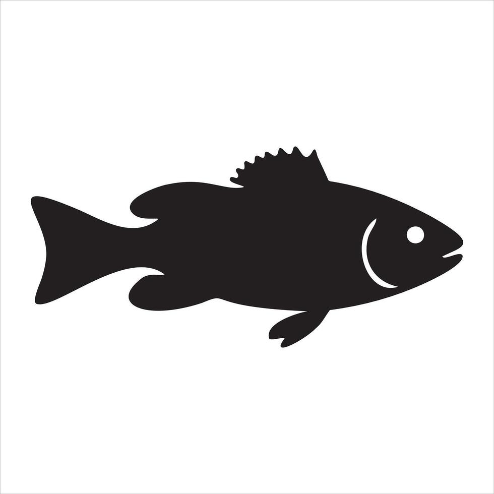 Fish Silhouette Illustration on a Clean White Background vector