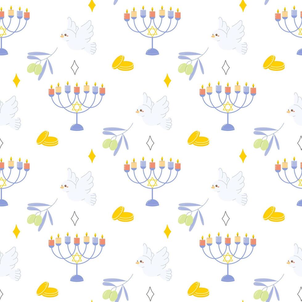 Seamless pattern, Hanukkah, for fabric or wrapping paper. illustration vector