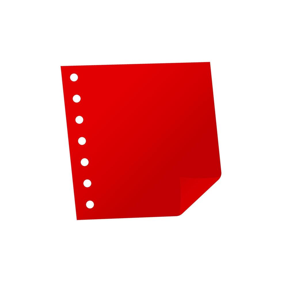 Empty note paper illustration. Blank sheet label design. vector