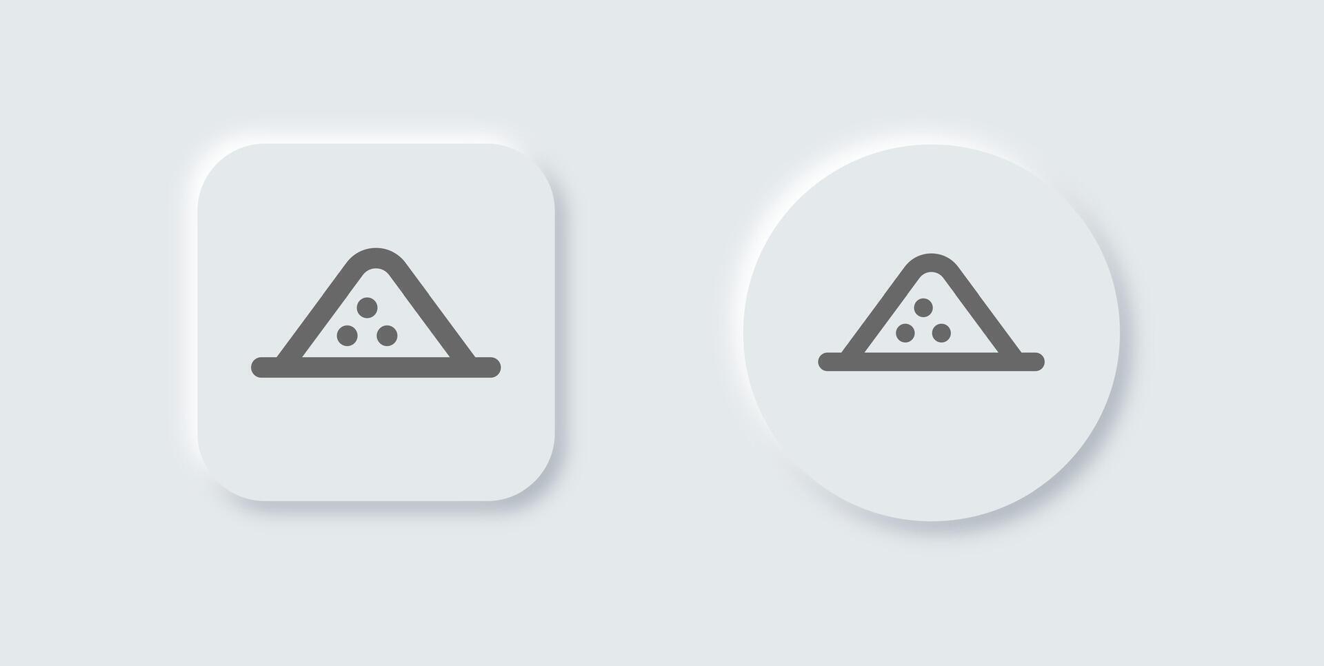 Powder line icon in neomorphic design style. Mineral signs illustration. vector
