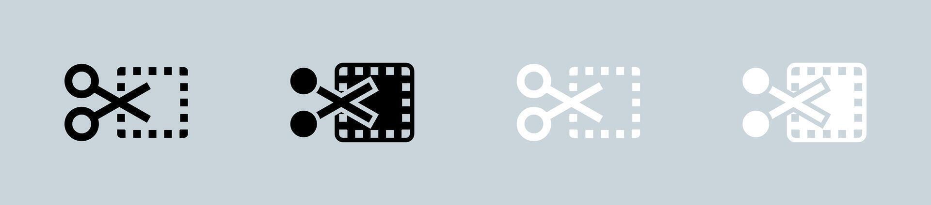 Edit clip icon set in black and white. Editing tool signs illustration. vector