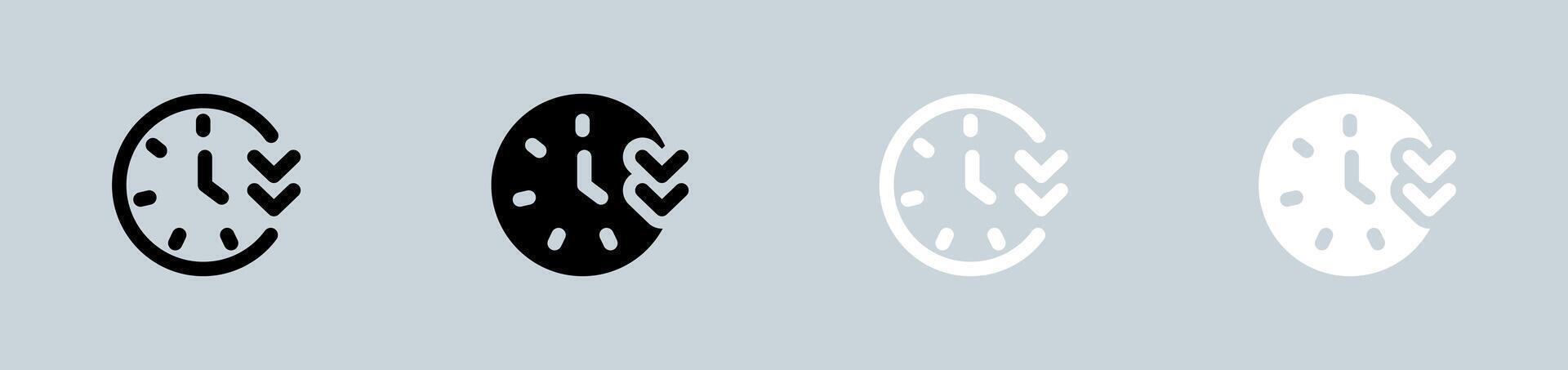 Slow icon set in black and white. Measure signs illustration. vector