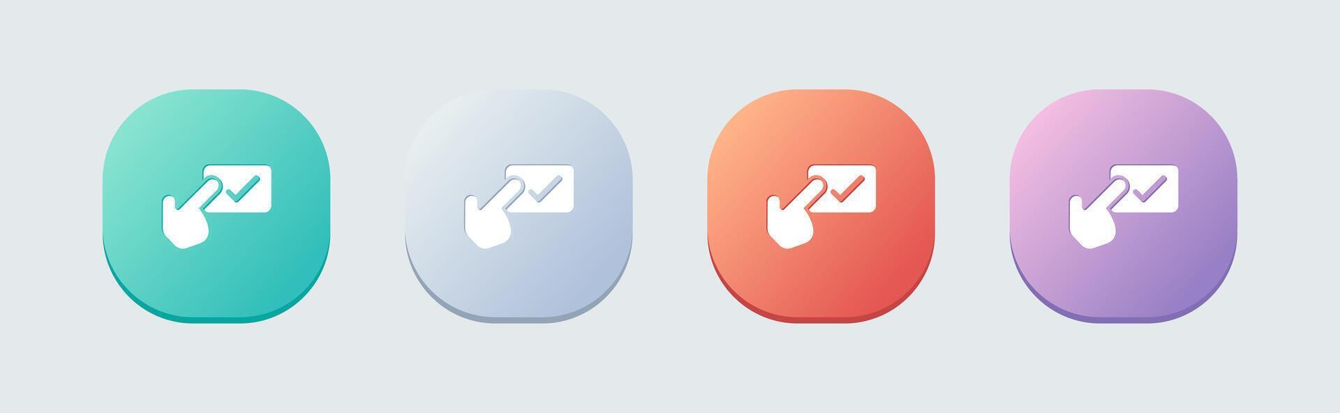 Confirm solid icon in flat design style. Approved signs illustration. vector