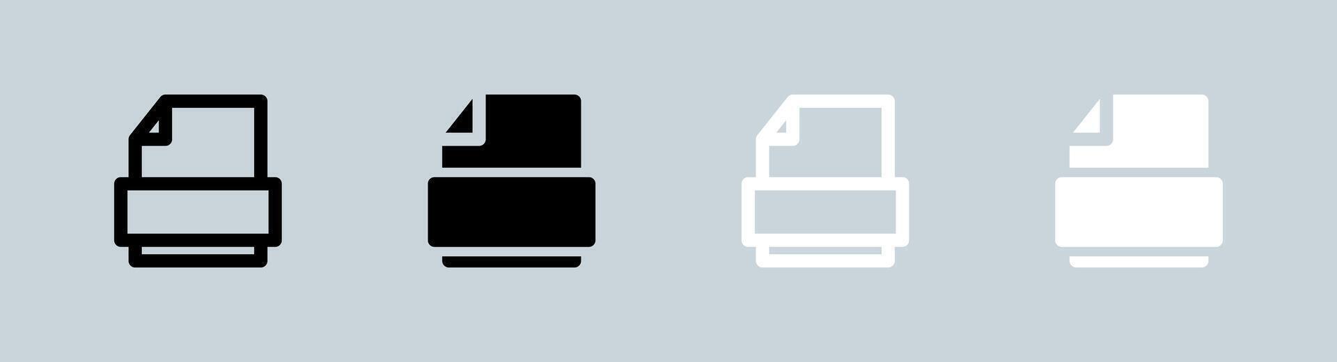 Format icon set in black and white. File type signs illustration. vector