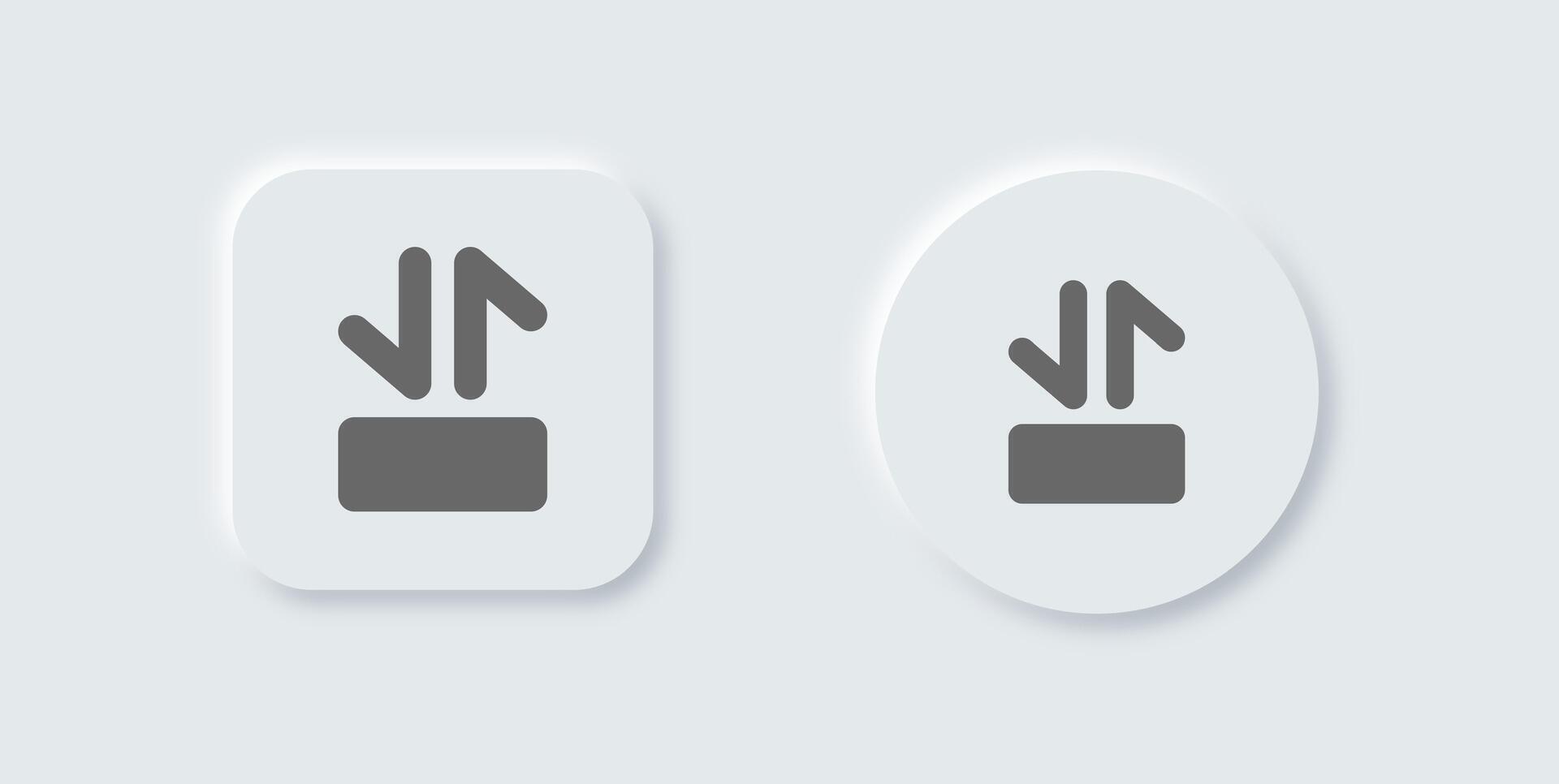 Series solid icon in neomorphic design style. Episode signs illustration. vector
