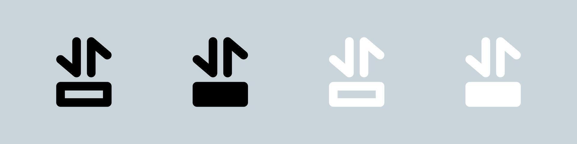 Series icon set in black and white. Episode signs illustration. vector
