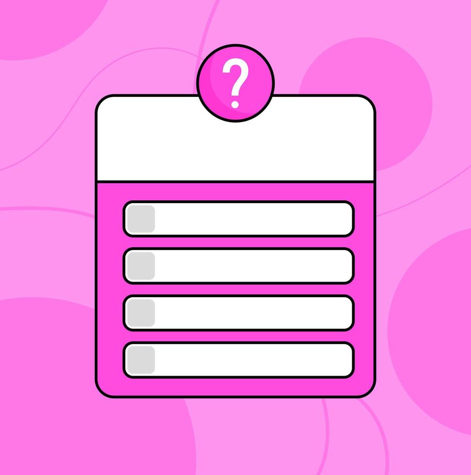 Quiz banner template. Question mark copy space background. vector