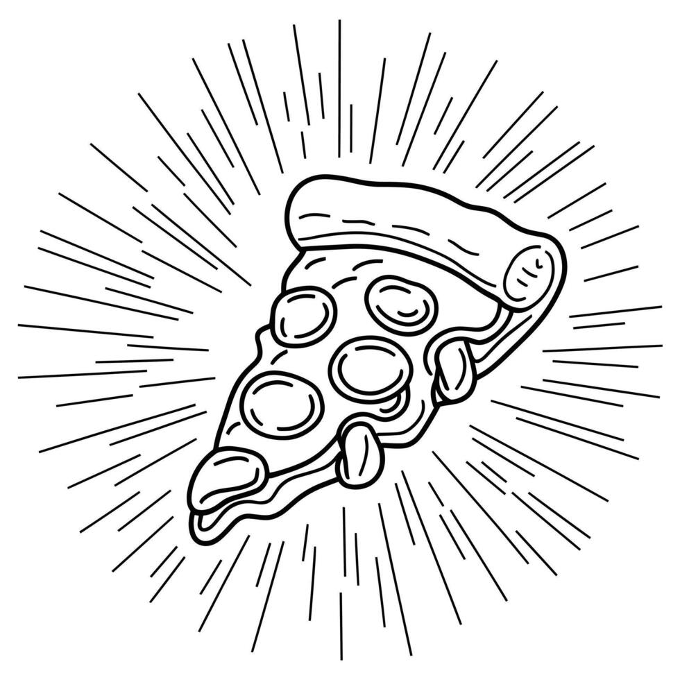 Pizza slice icon illustration vector