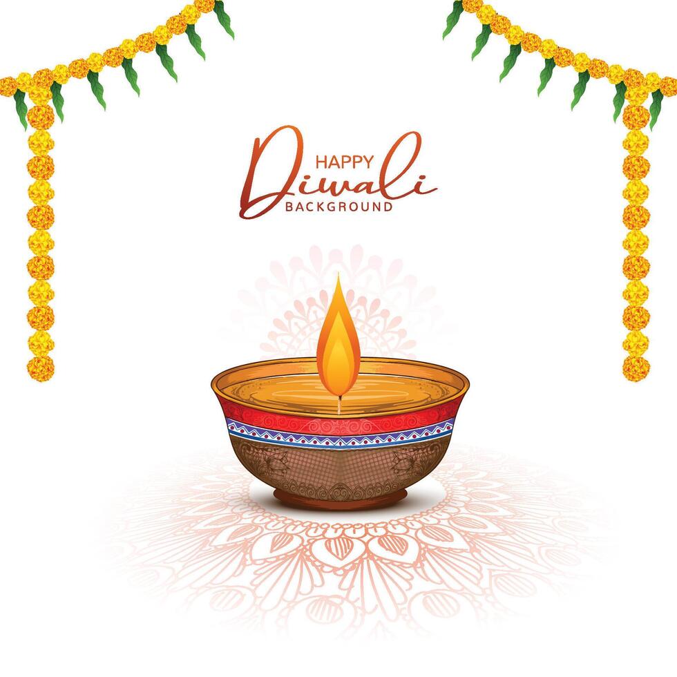 Beautiful happy diwali card background vector