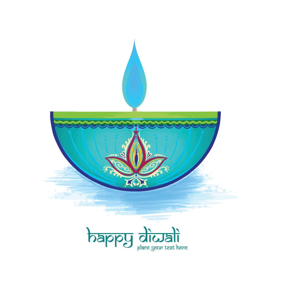 Decorative happy diwali diya festival background vector