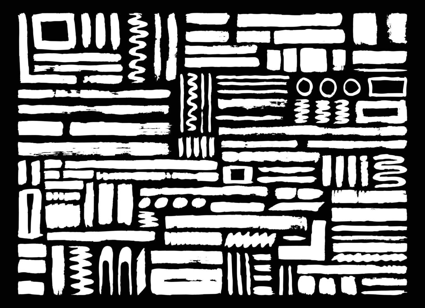 Paint brush strokes element set. Abstract grunge painting graphic element. Suitable for overlay or label template. vector