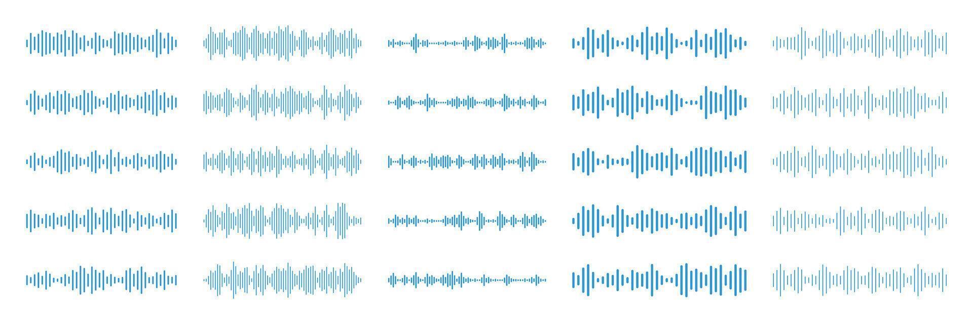 Podcast music sound waves, voice audio soundwaves vector