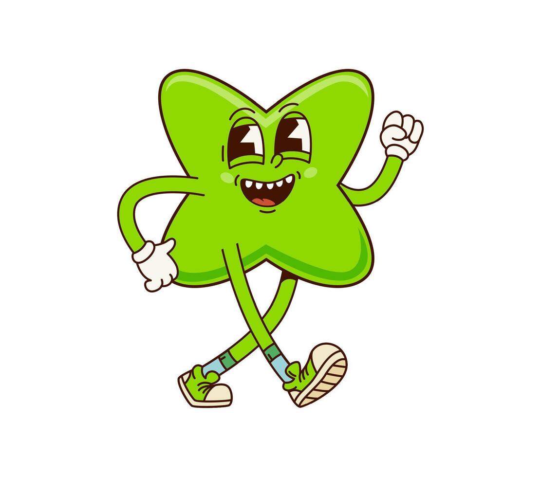Multiplication sign math groovy cartoon character vector