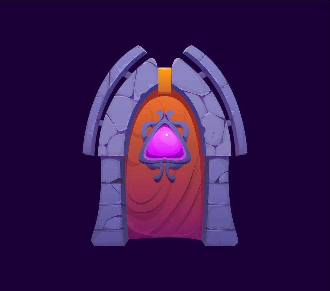 Fantasy magic gate door portal arch for game asset vector