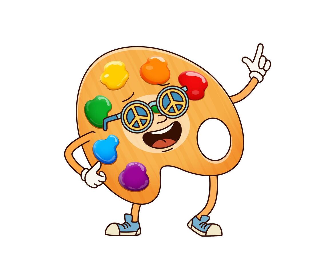 School education color palette groovy character vector