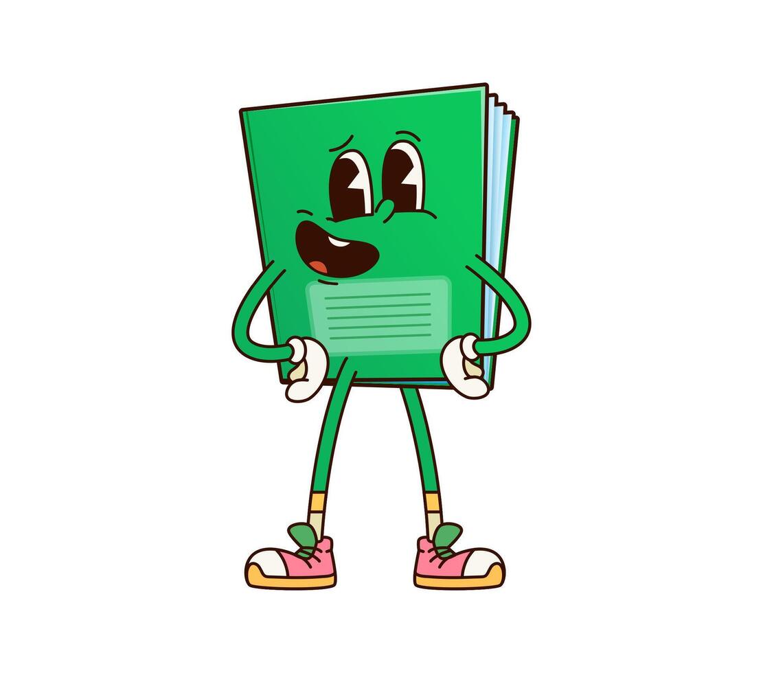 School education exercise book groovy character vector