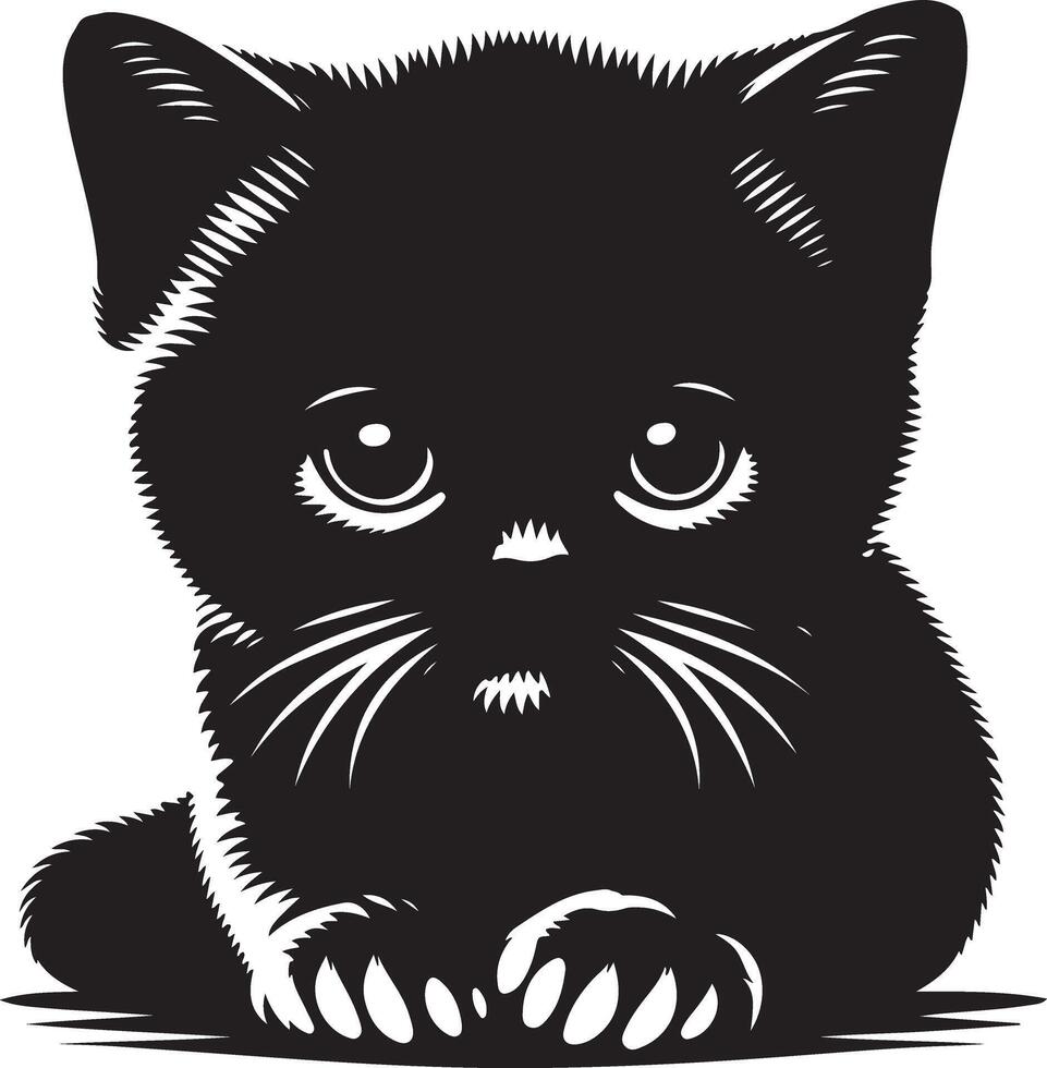 Stylized Cat Drawing for Logos, Simple Black Cat Graphic, Cat Silhouette for Halloween Decorations vector