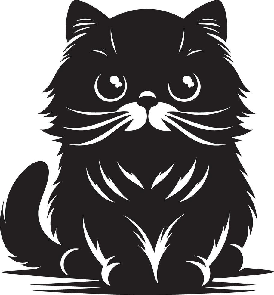 Artistic Black Cat Silhouette for Custom Pet Products vector