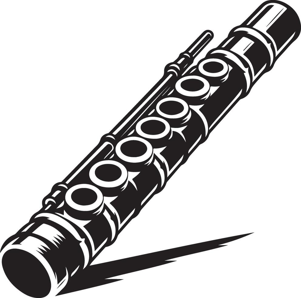 Classy Single Flute in Black Silhouette A Minimalist Art Piece vector
