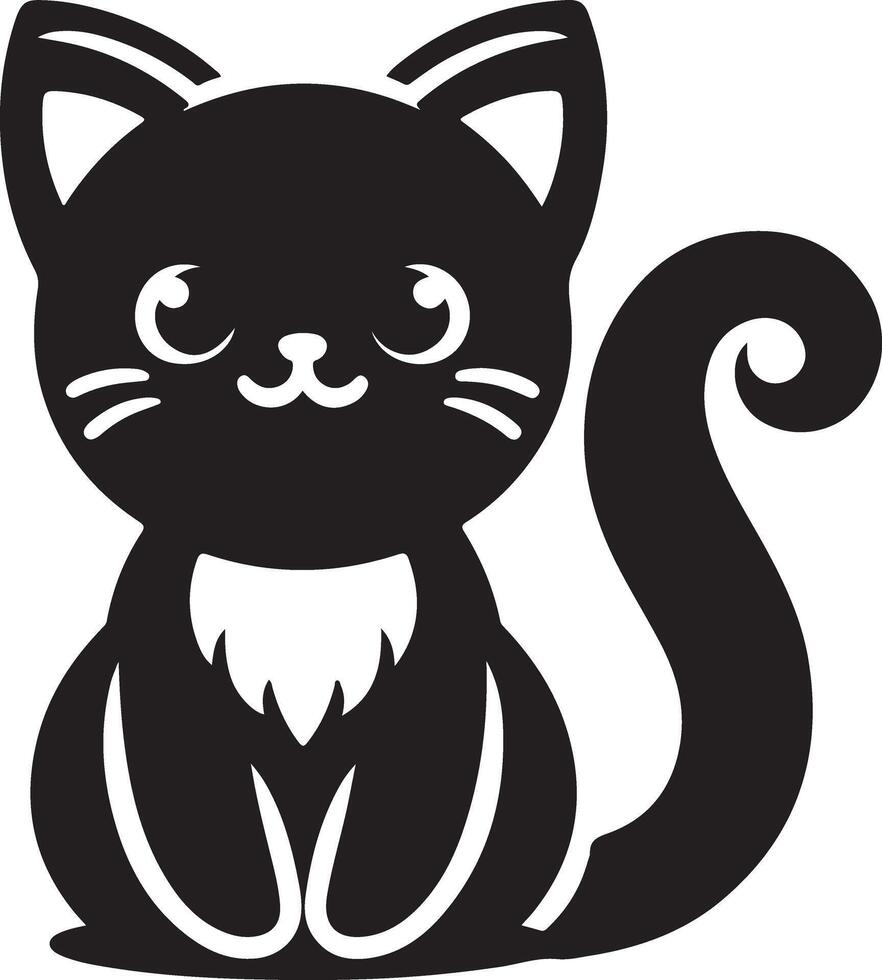 Stylish Black Cat Silhouette Art for Minimalist Phone Cases vector