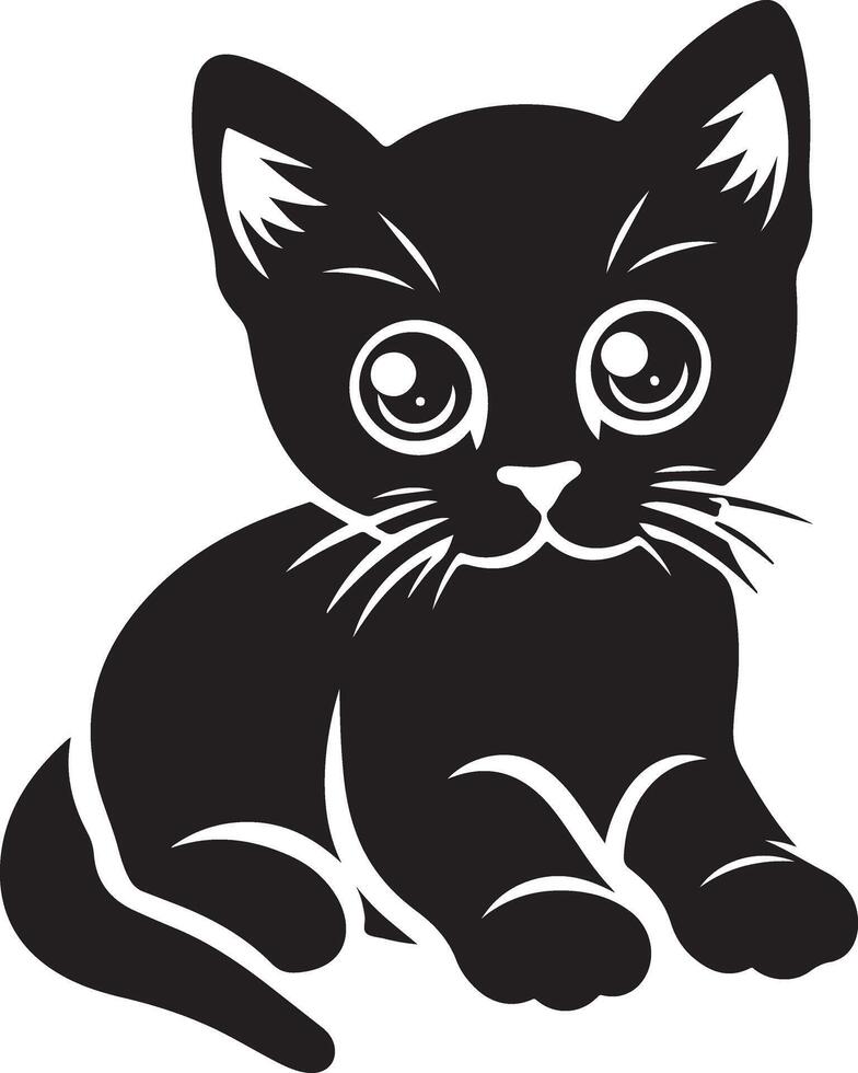 Banners, Cat Design for Gift Wrapping, Cat Graphic for Clothing Patterns, Silhouette of Cat in Profile, vector