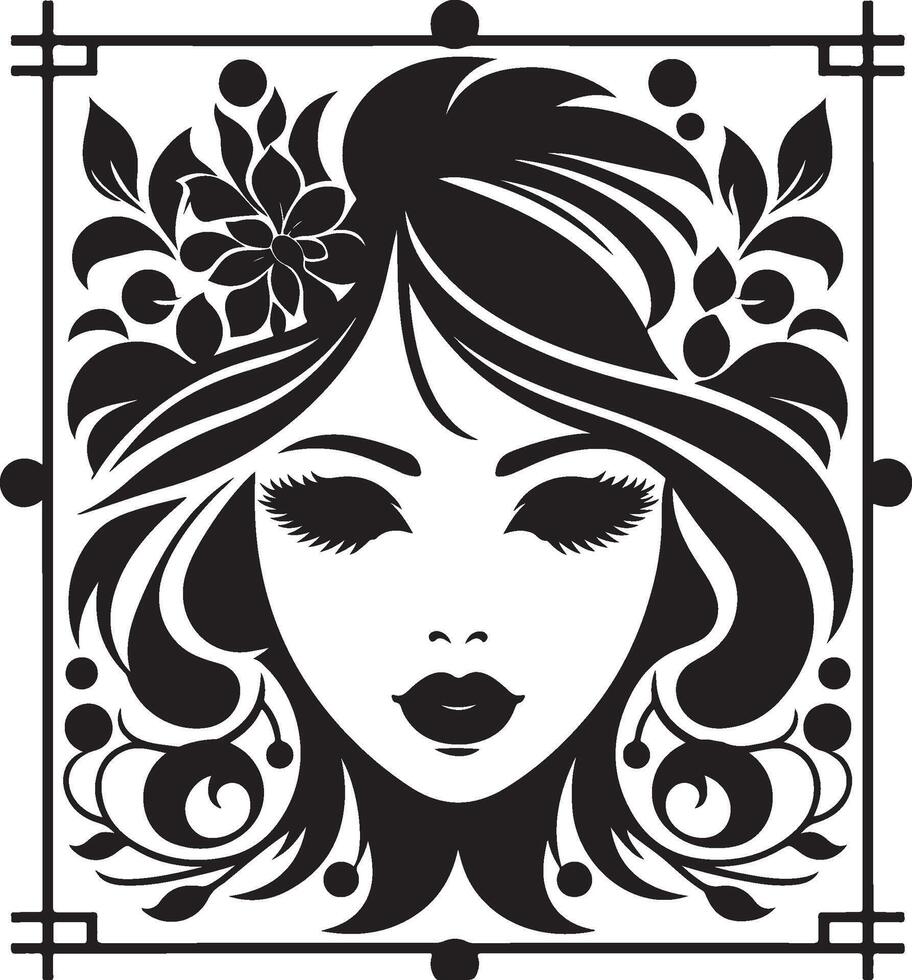 Stylized Black Silhouette of a Woman vector
