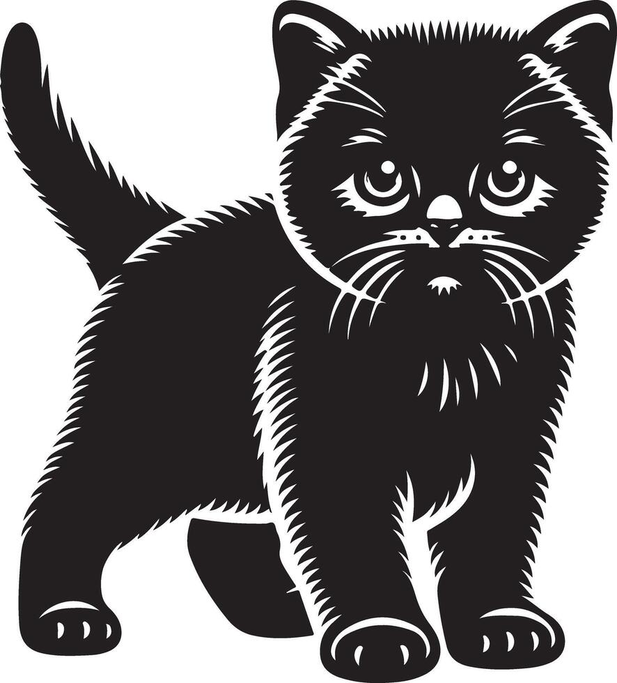 Unique Black Cat Silhouette Illustration for Cat Lovers vector