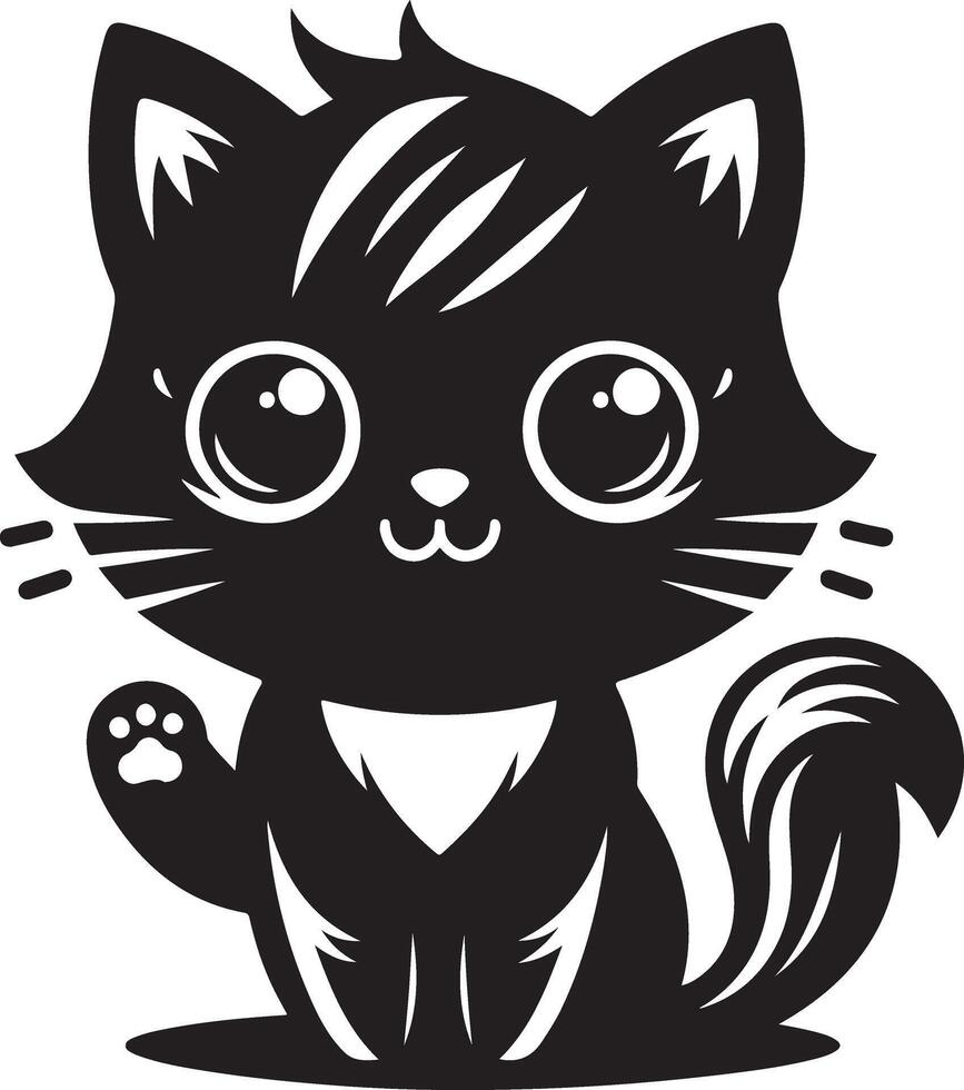 Sophisticated Black Cat Silhouette for Elegant Invitations vector