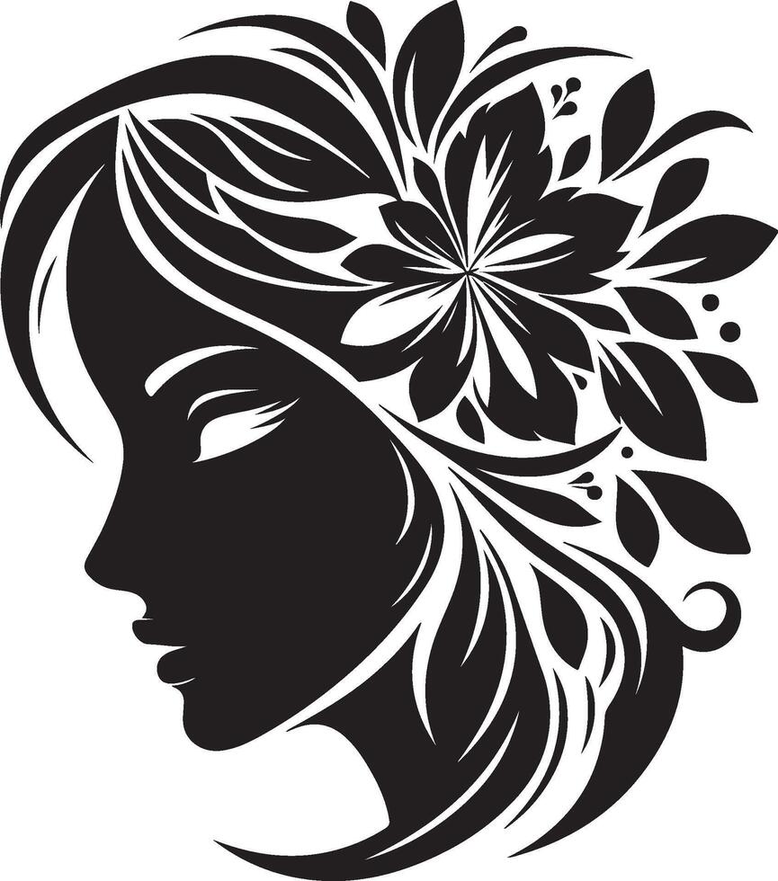 Minimalist Black Silhouette of a Woman for Design vector