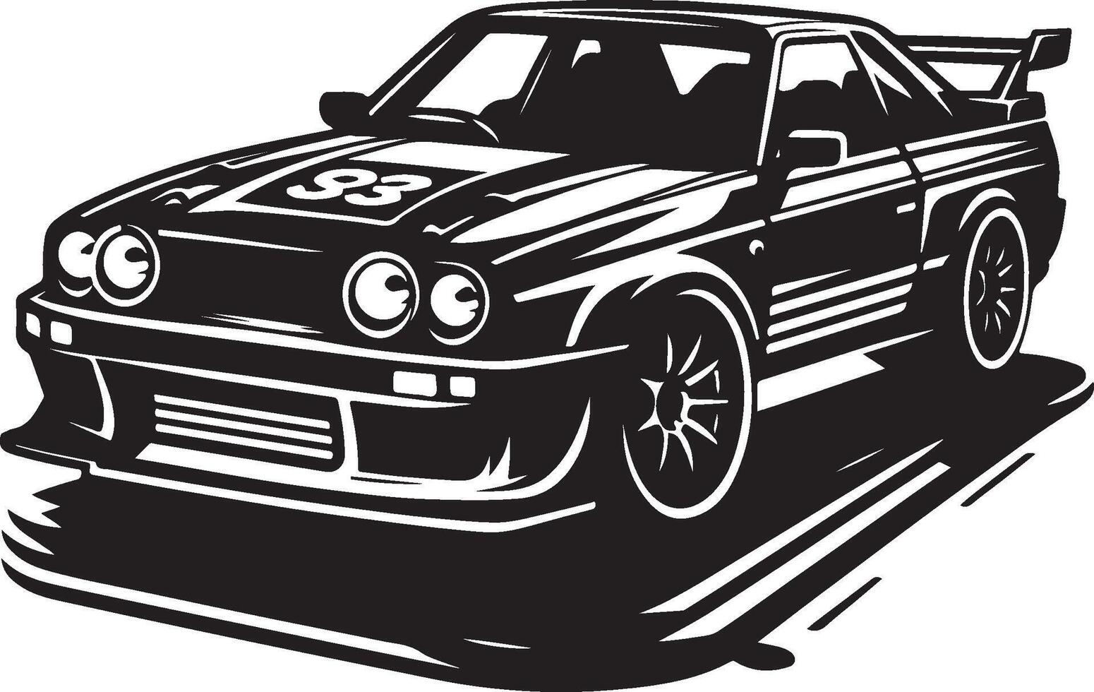 High-Quality Black Car Outline Illustration for Logo Design vector