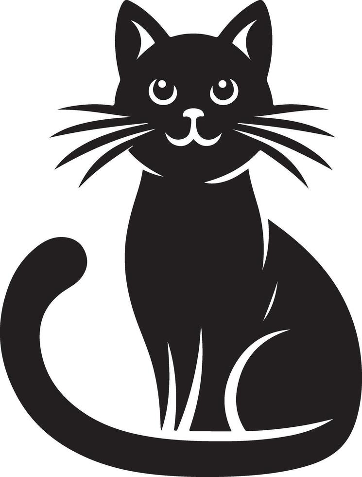 Eye-catching Black Cat Silhouette Design for Coffee Mugs vector