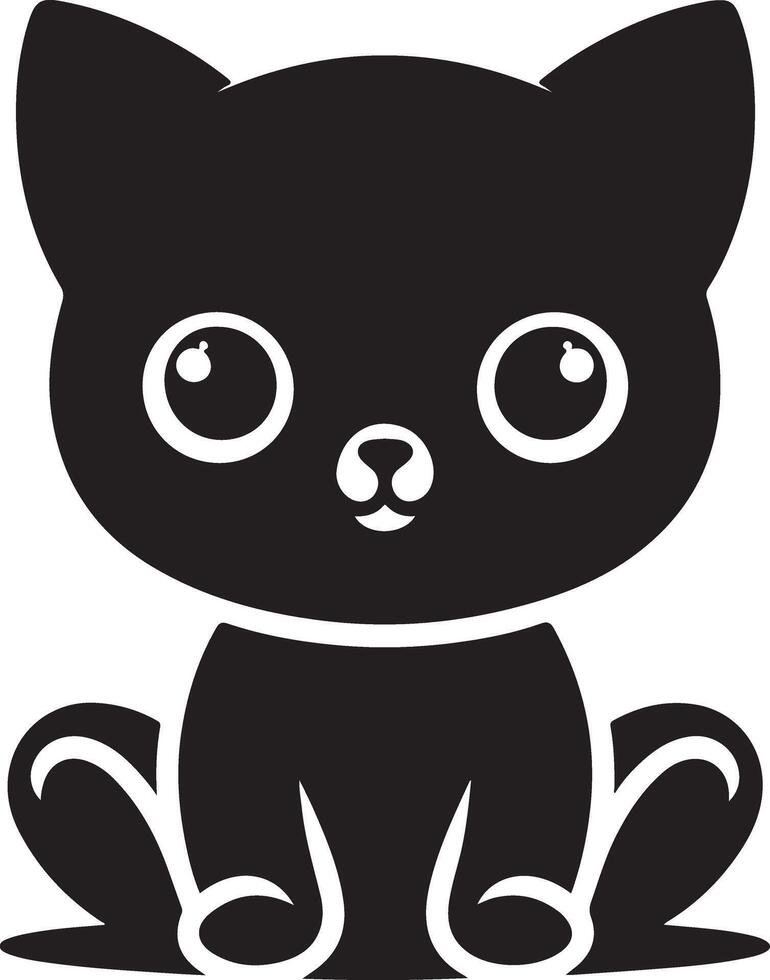 Logo Design, Abstract Feline Silhouette for Digital Projects, Cat with Pointed Ears Silhouette, vector
