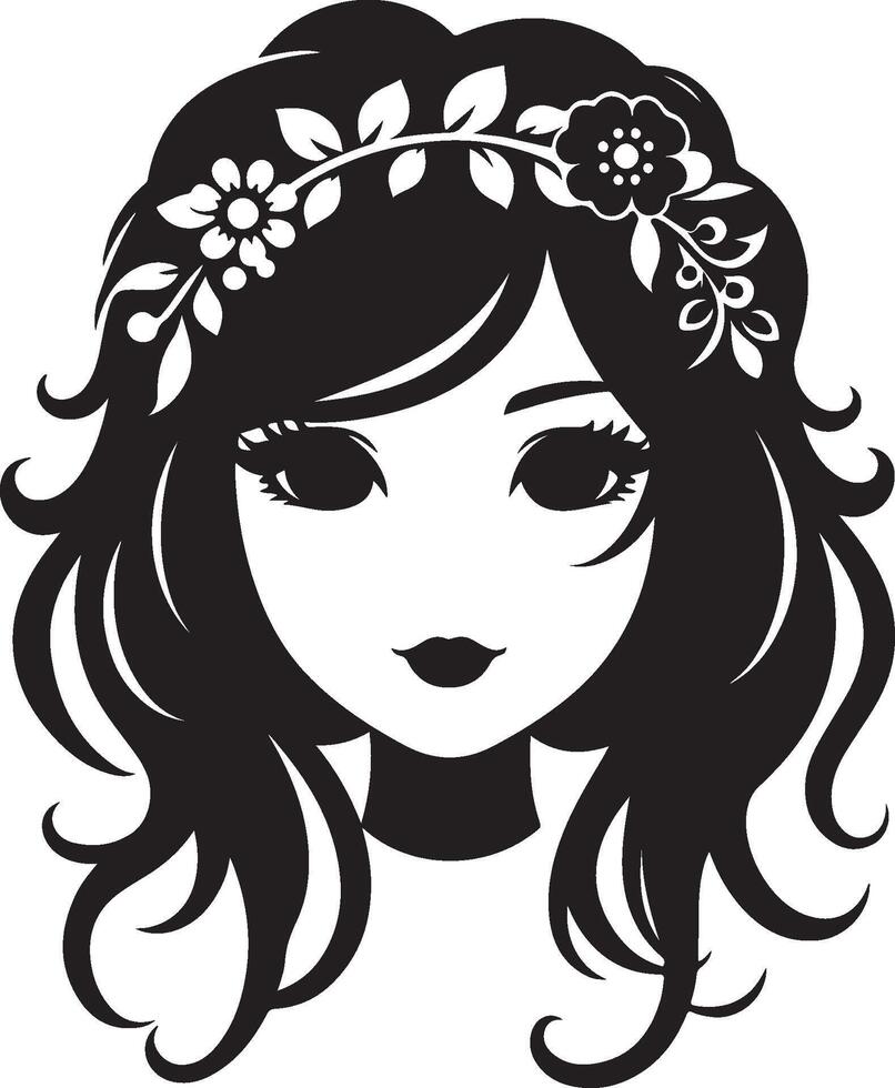 Minimalist Black Silhouette of a Woman for Design vector