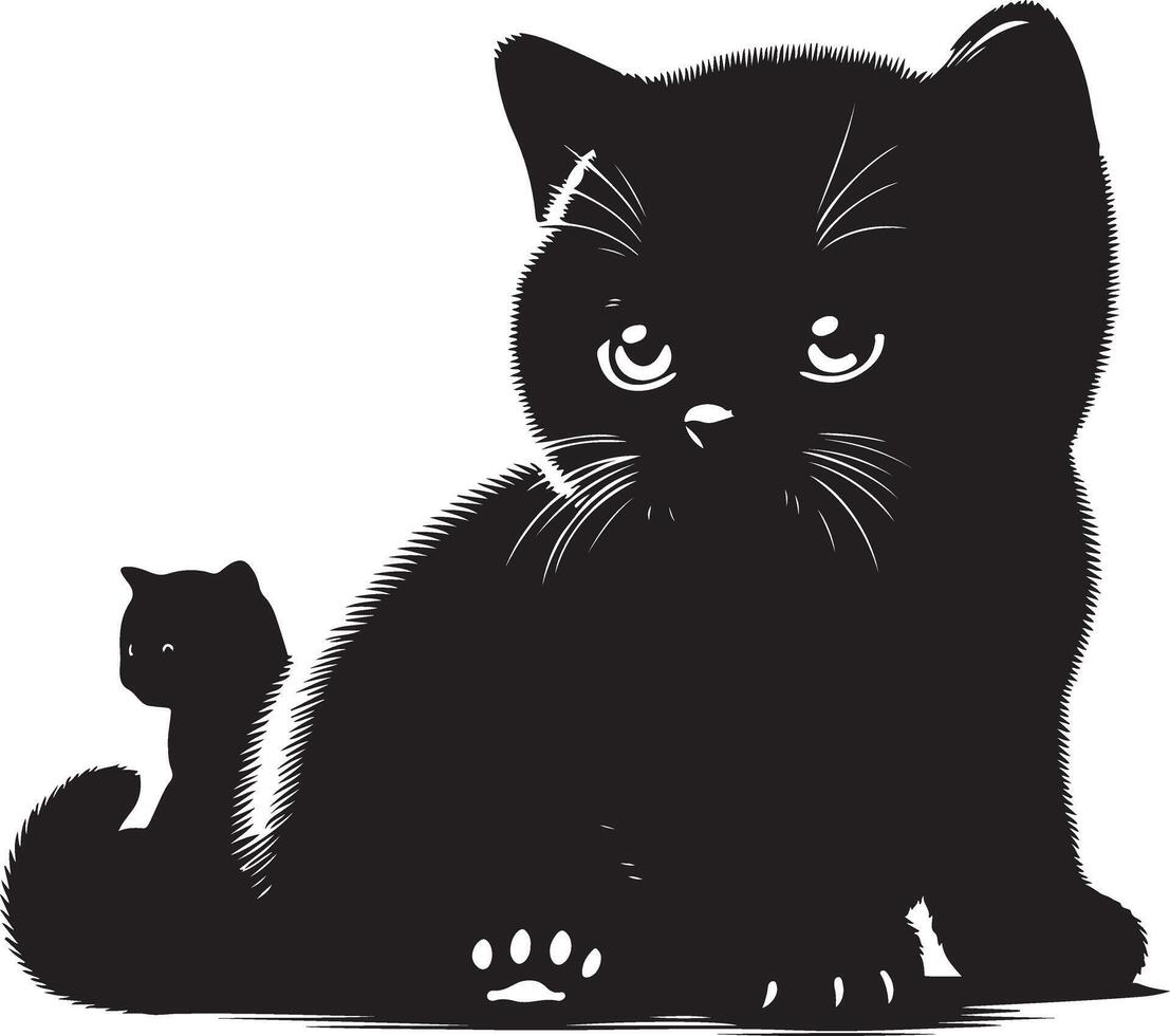 Beautifully Crafted Black Cat Silhouette for Greeting Cards vector