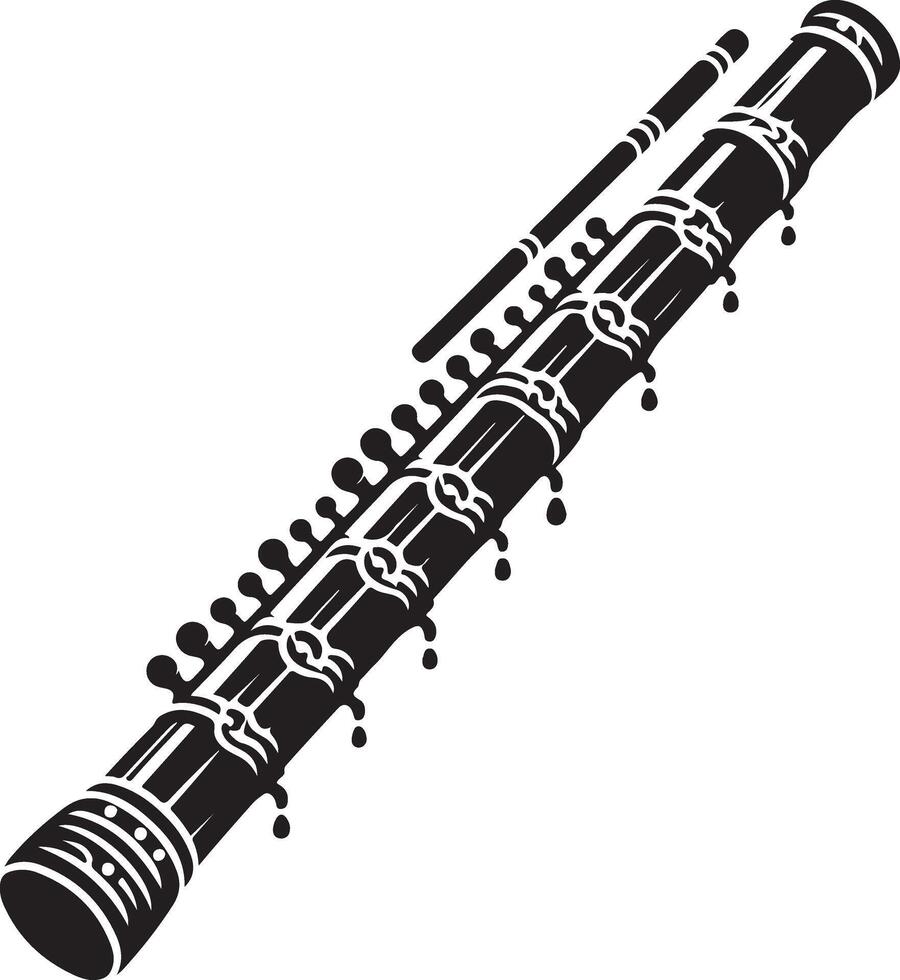 Elegant Black Silhouette of a Single Flute in Minimalist Design vector