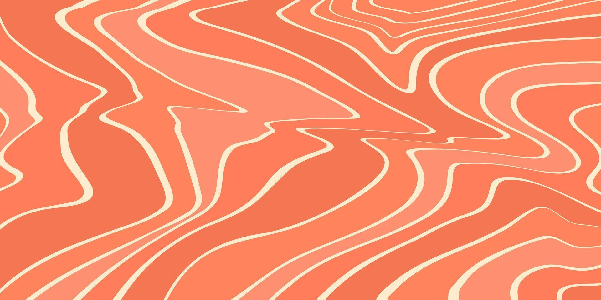Abstract background with lines in orange and pink tones. Salmon fillet texture in flat style. Hand drawn texture. Ideal for seafood packaging, sushi menus, and restaurant backgrounds. vector
