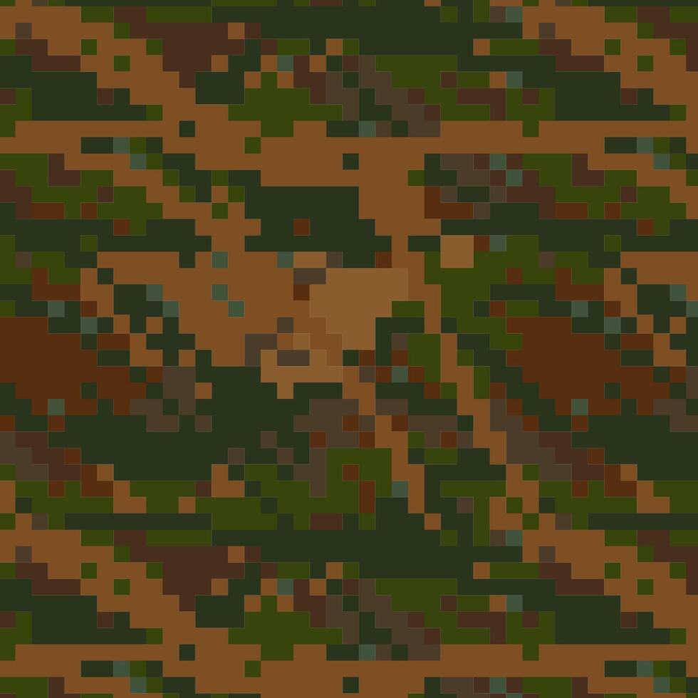 Abstract army camouflage pixel pattern for hunting. Military-inspired background texture for outdoor wear. vector