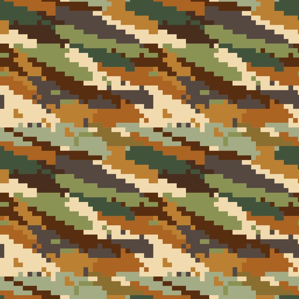 Pixelated camouflage pattern for army and hunting wear. Abstract military texture for outdoor clothing. vector